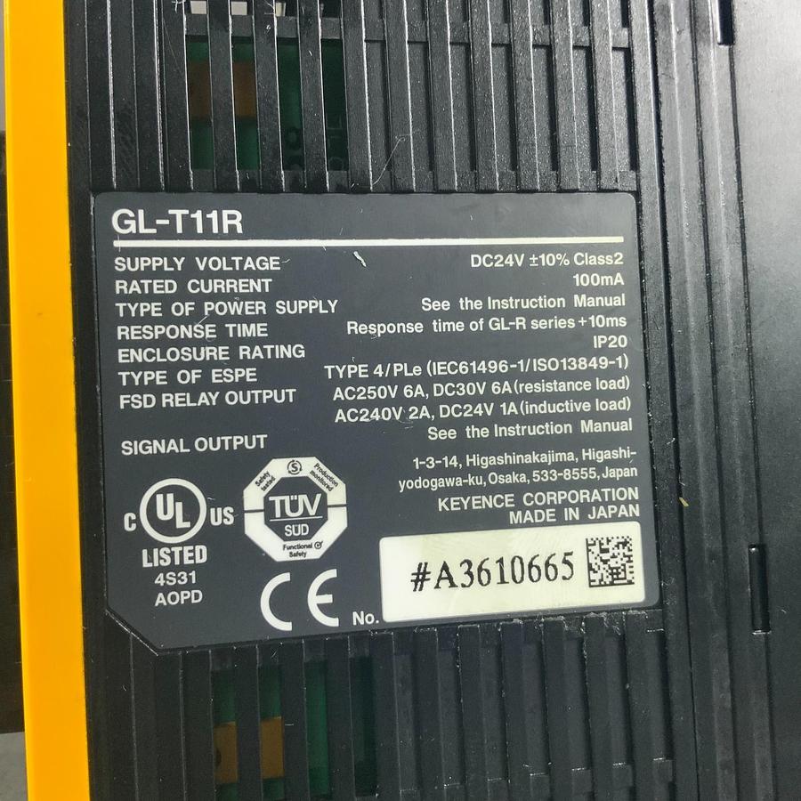 Used KEYENCE GL-T11R SAFETY RELAY TERMINAL ($60 OBO)