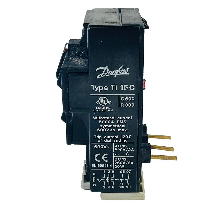Used DANFOSS 047H0208 TI 16C THERMAL OVERLOAD RELAY 8-12A 600V MOTOR PROTECTION