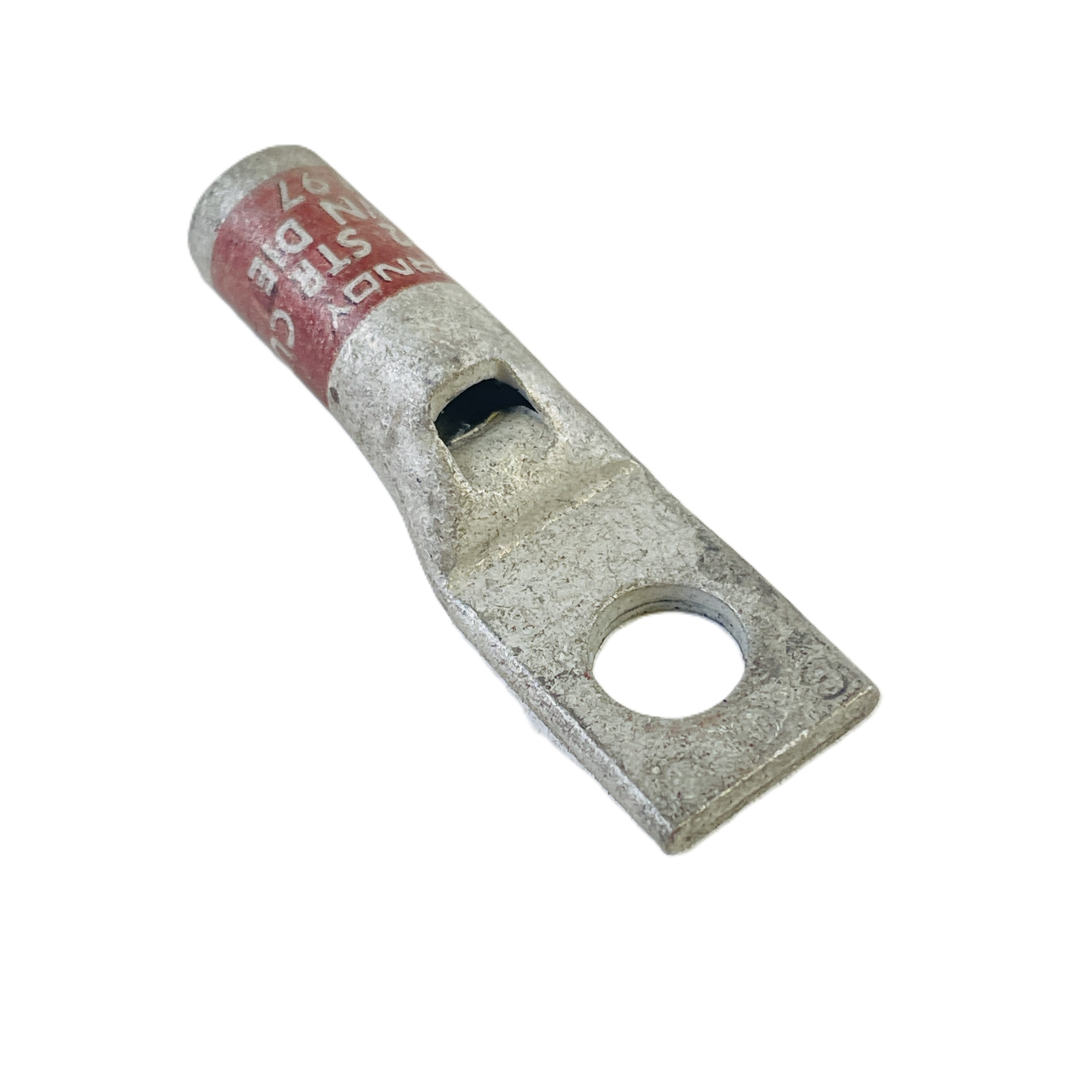 Refurbished BURNDY YA2C COPPER COMPRESSION LUG 1-HOLE #2 STR CU BROWN DIE 10 OR 97 LOT OF 2 
