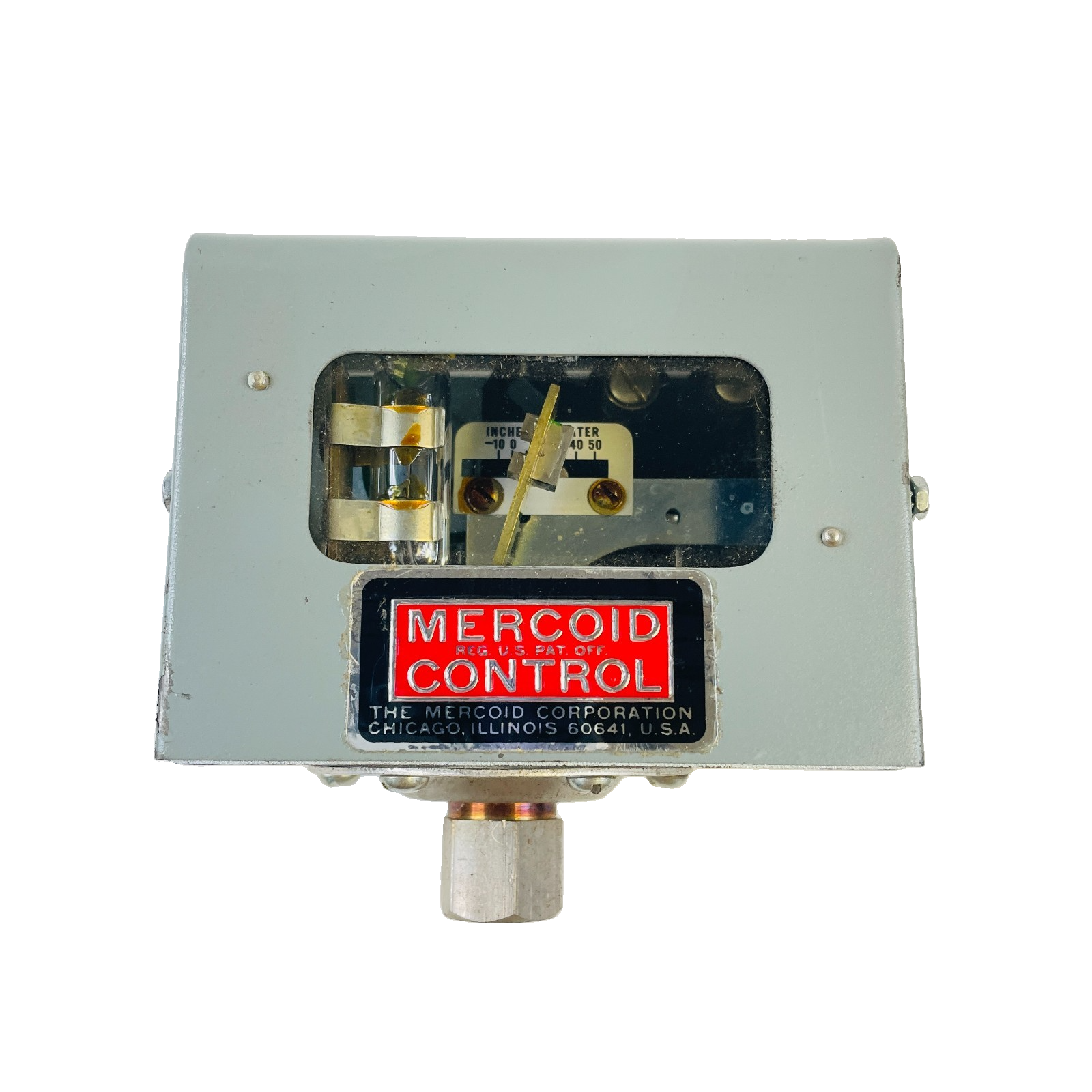 Used MERCOID AP-153 LOW PRESSURE CONTROL SWITCH DIAPHRAGM -10 TO 50 INCHES WATER