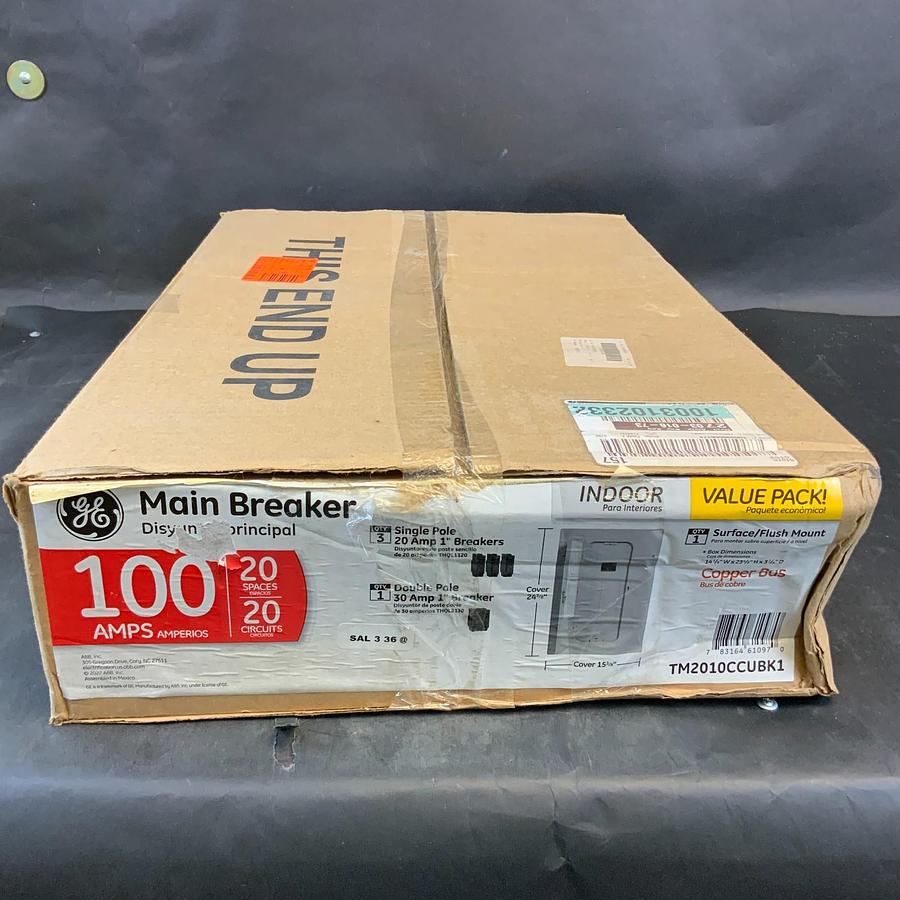 Used GE TM2010CCUBK1 MAIN BREAKER LOAD CENTER ELECTRICAL PANEL INDUSTRIAL COMMERCIAL