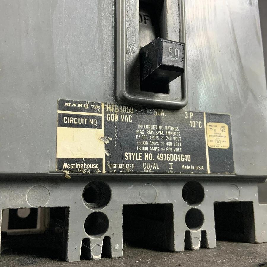 Used WESTINGHOUSE HFB3050 CIRCUIT BREAKER ($35 OBO)