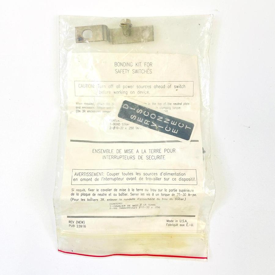 Used BONDING KIT FOR SAFETY SWITCHES BOND STRAP SCREWS ELECTRICAL GROUNDING