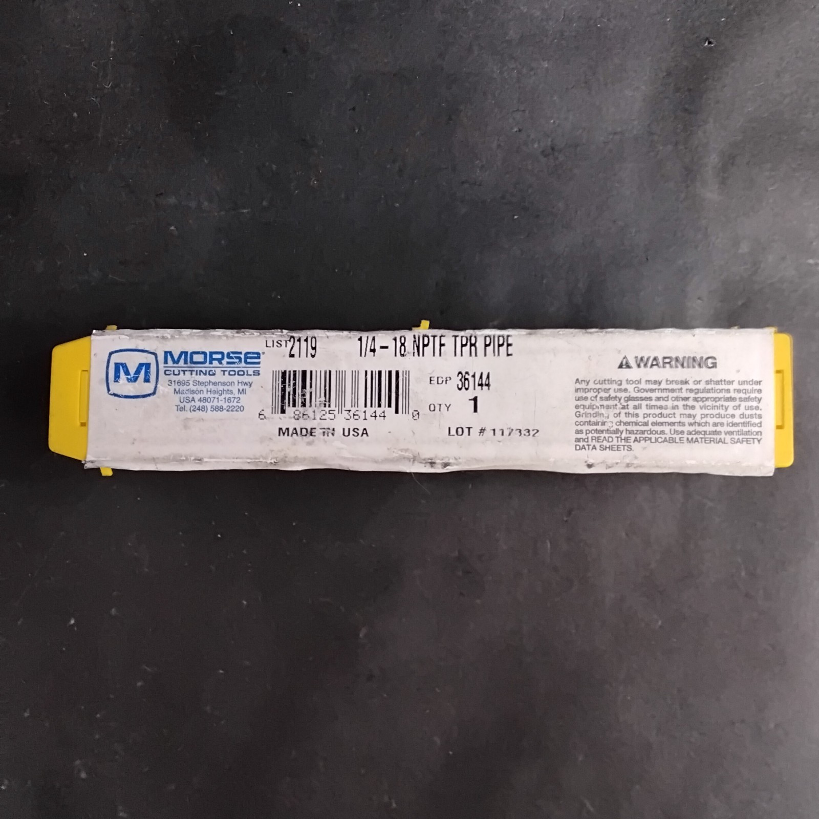 Used MORSE 1/4-18 NPTF TPR PIPE ($25 OBO)