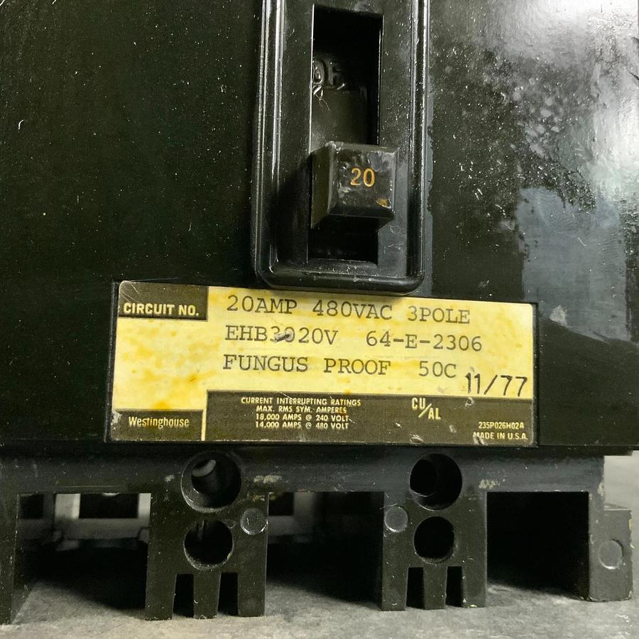 Used WESTINGHOUSE EHB3020V CIRCUIT BREAKER ($35 OBO)