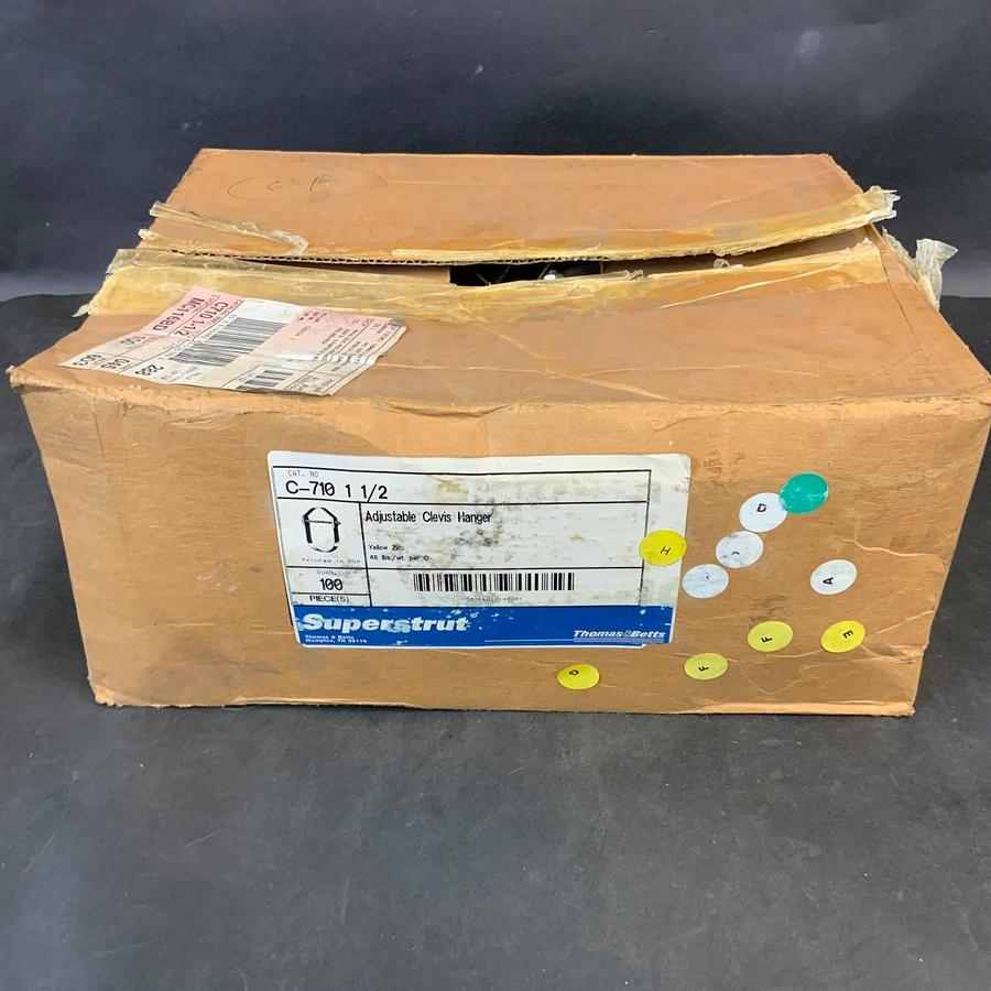 Used THOMAS & BETTS C710 1-1/2 ADJUSTABLE CLEVIS HANGER - BOX OF 75 ($200 OBO)