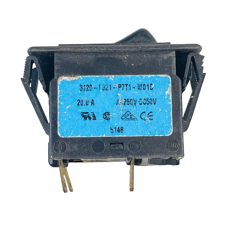 Used E-T-A 3120-F321-P7T1-W01D THERMAL CIRCUIT BREAKER 20A 250VAC 50VDC BLACK ROCKER