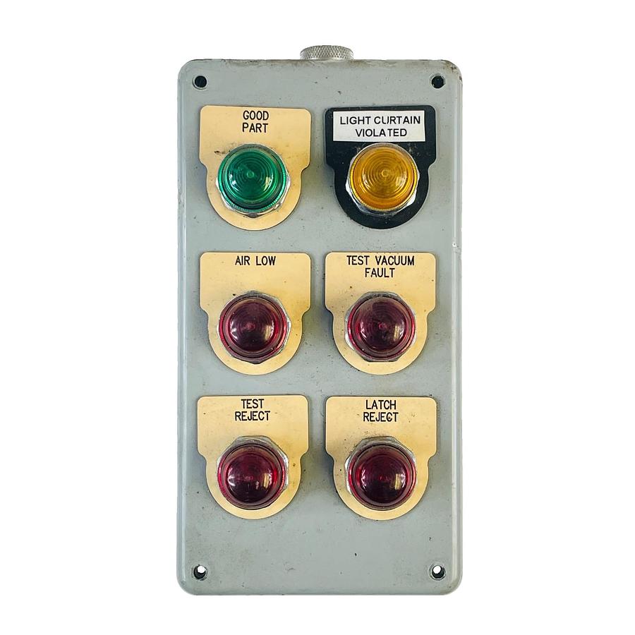 Used HOFFMAN A-843DSC NEMA 4 6 13 ENCLOSURE W/ 6 IDEC 24V PILOT LIGHT CONTROL STATION