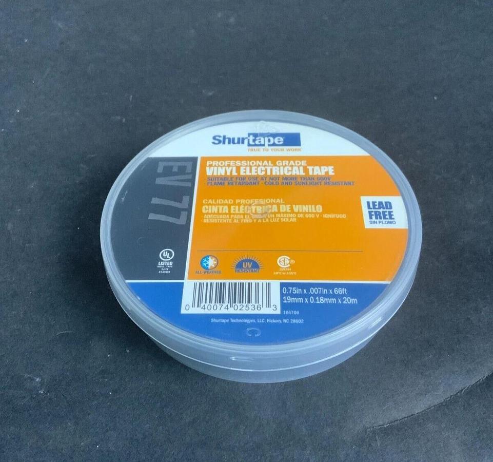 Used SHURTAPE EV77 VINYL ELECTRICAL TAPE - SET OF 2 - NEW ($8)