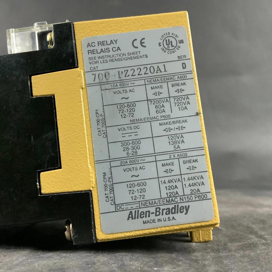 Used ALLEN BRADLEY 700-PZ2220A1 RELAY ($80 OBO)