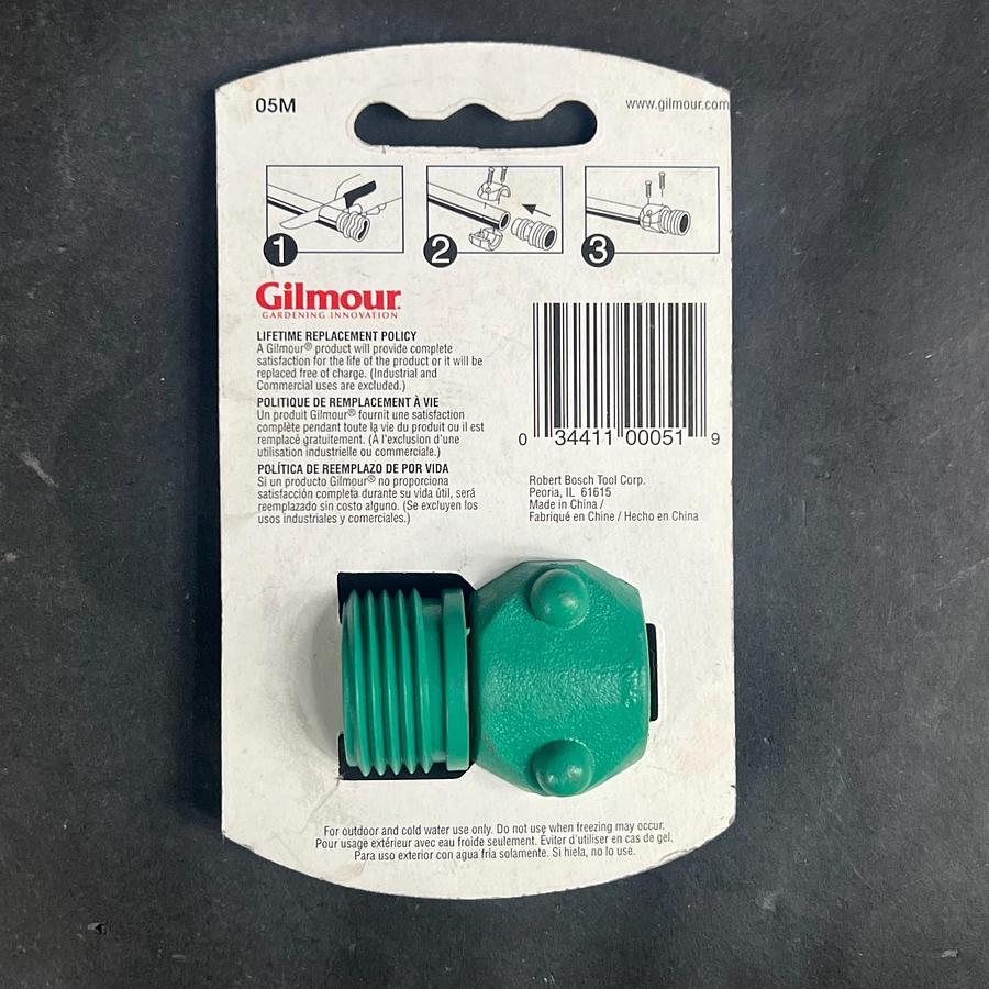 GILMOUR O5M MALE HOSE COUPLING ($5 OBO)
