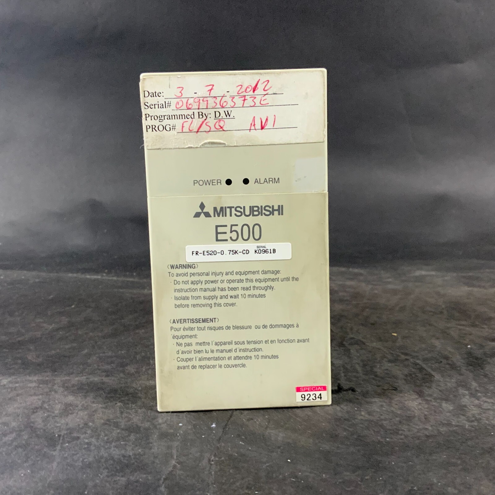 Used MITSUBISHI FR-E520-0.75K-CD DRIVE INVERTER