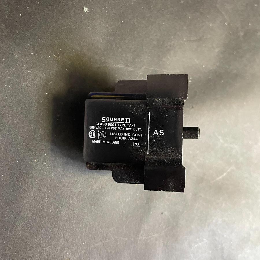 Used SQUARE D 9001-TA1 SERIES A CONTACT BLOCK TYPE TA1 1NC 600VAC 120VDC OEM