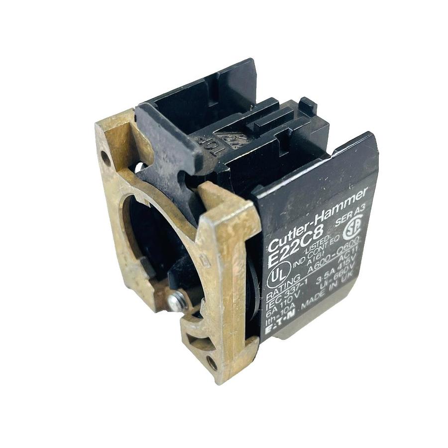 Used CUTLER HAMMER E22C8 SER A3 CONTACT BLOCK INDUSTRIAL COMPONENT REPLACEMENT