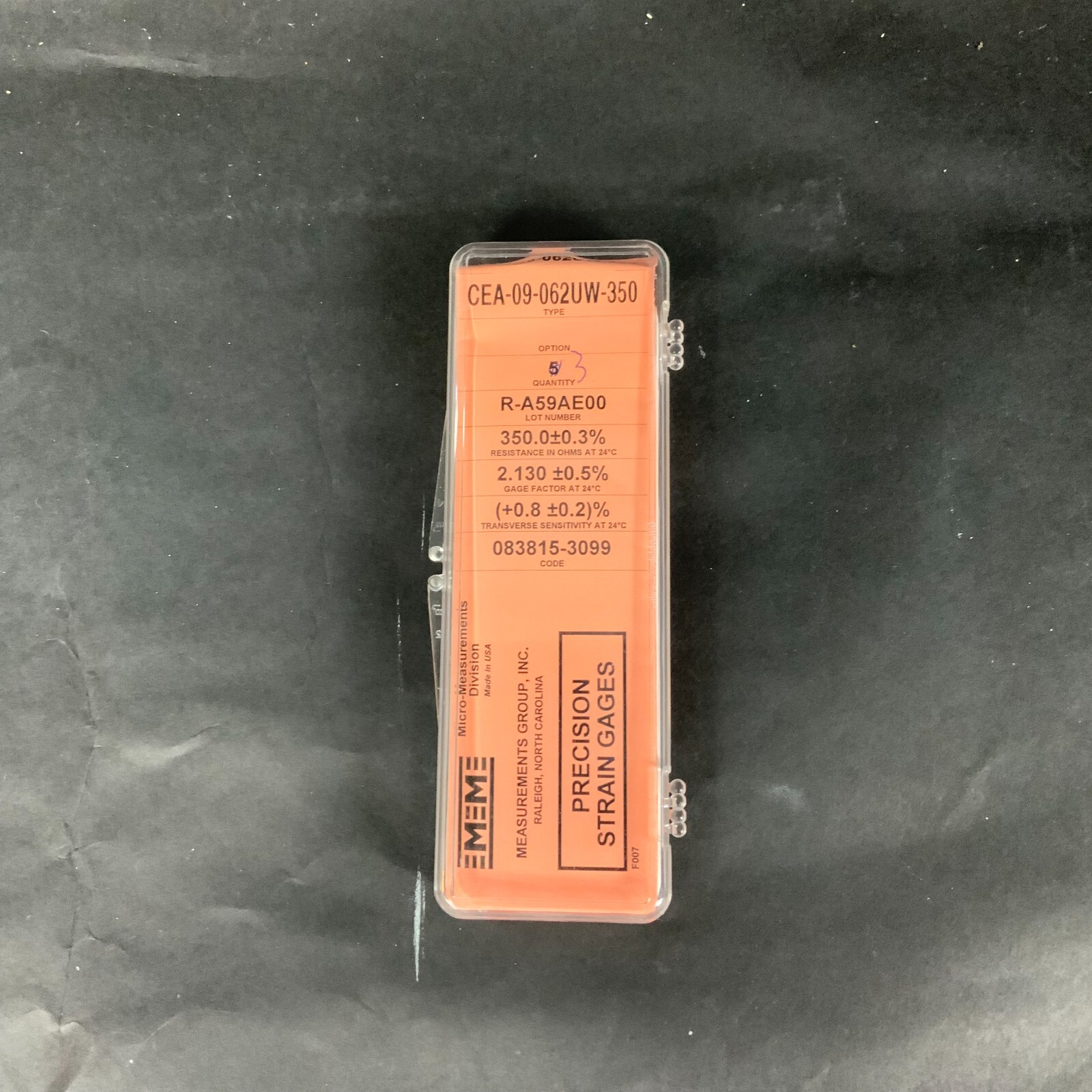 Used MICRO-MEASUREMENTS CEA-09-062UW-350 PRECISION STRAIN GAUGE - LOT OF 3 ($15 OBO)