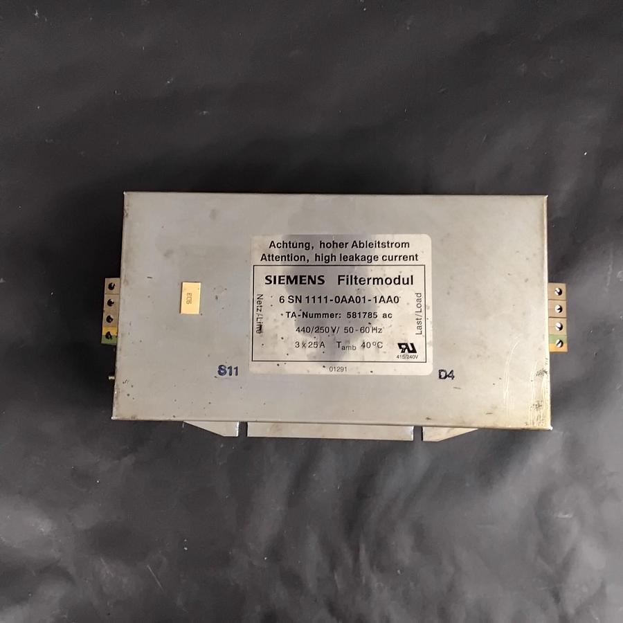Used SIEMENS 6SN1111-0AA01-1AA0 FILTER MODULE ($300 OBO)