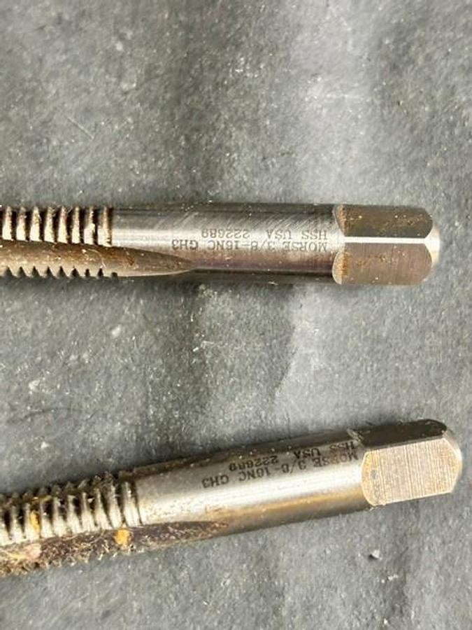 Used MORSE 3/8-16NC GH3 SCREW THREAD TAP 2PCS