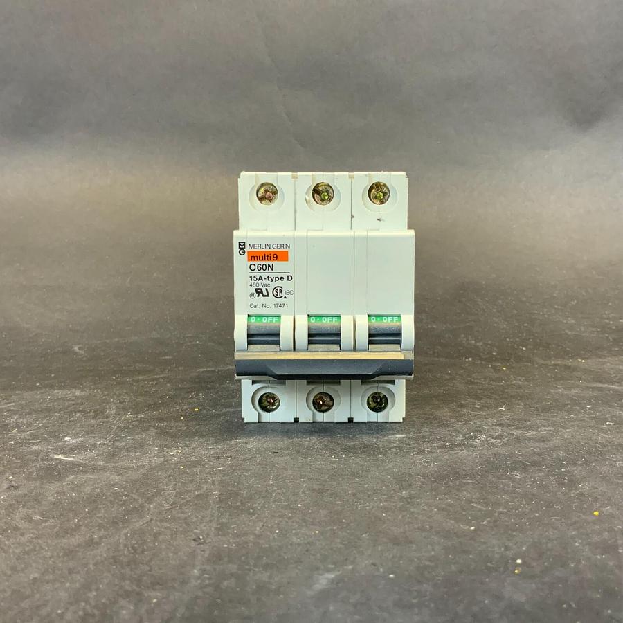 Used MERLIN GERIN MULTI9 C60N 15A-TYPE D CIRCUIT BREAKER ($23 OBO)