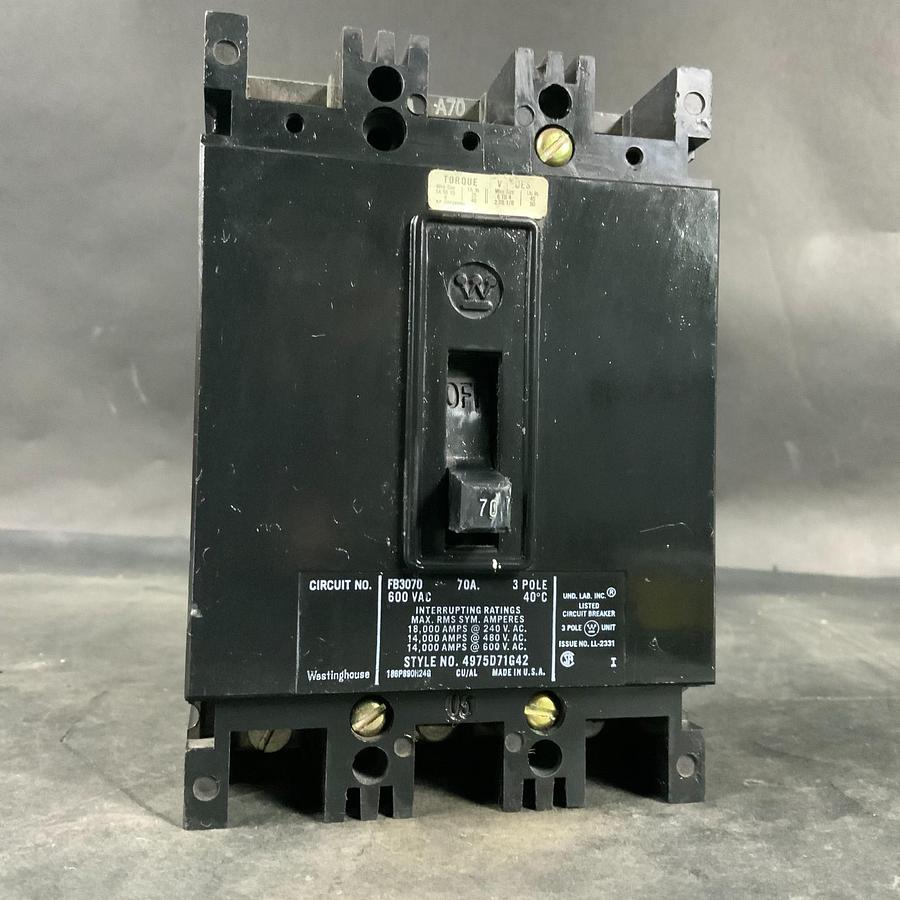 Used WESTINGHOUSE FB3070 CIRCUIT BREAKER ($50 OBO)