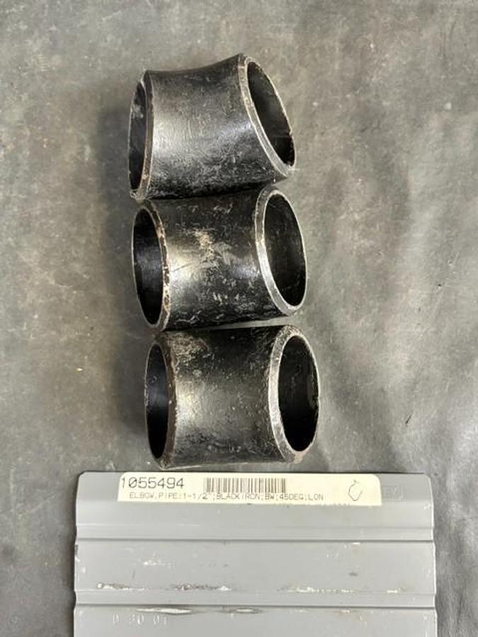 WELDBEND 45-DEGREE BLACK IRON BUTT-WELD PIPE ELBOWS - GROUP OF 3