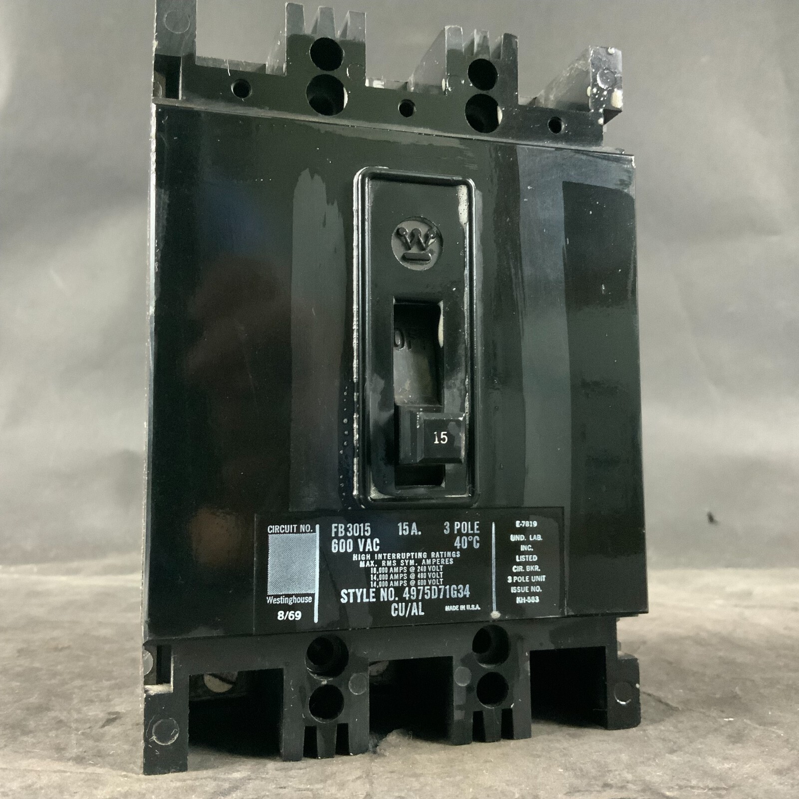 Used WESTINGHOUSE FB3015 CIRCUIT BREAKER ($30 OBO)