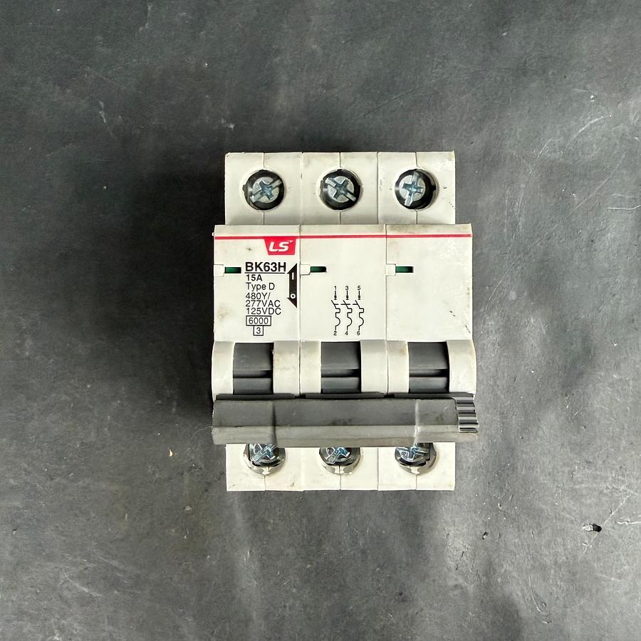 Used LS BK63H 15A 3 POLE CIRCUIT BREAKER