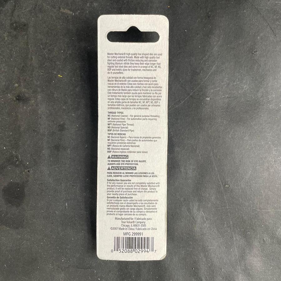 MASTER MECHANIC 788523 3/8 16NC HEX DIE