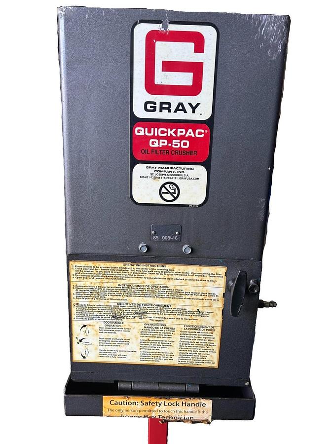 Used Gray QuickPac QP-50 Heavy-Duty Spin-On Oil Filter Crusher
