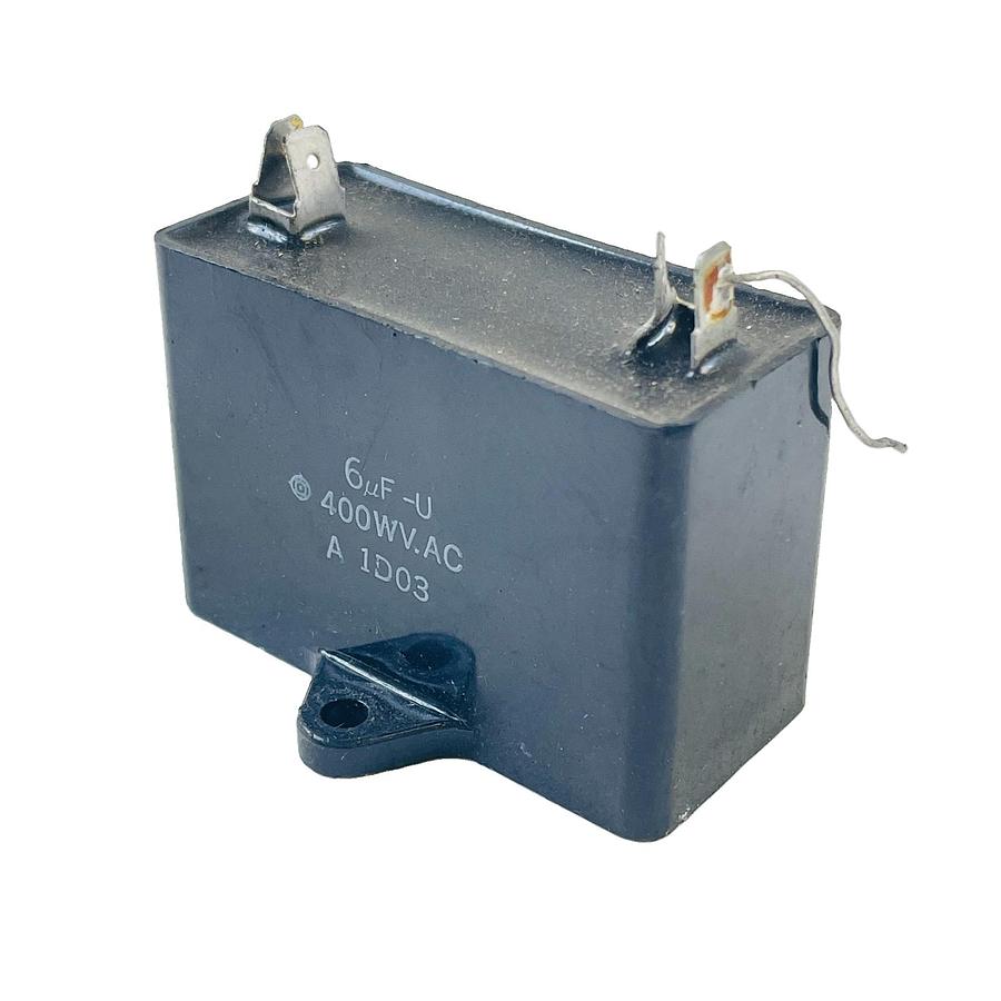 Used SHIZUKI A1D03 MOTOR RUN CAPACITOR 6UF 400VAC FILM CAPACITOR SPADE TERMINALS