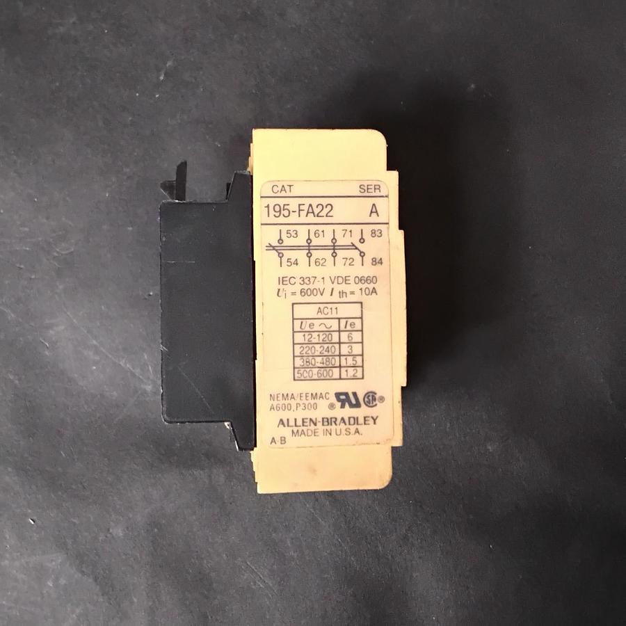 Used ALLEN BRADLEY 195-FA22 TERMINAL CONTACT BLOCK ($20 OBO)