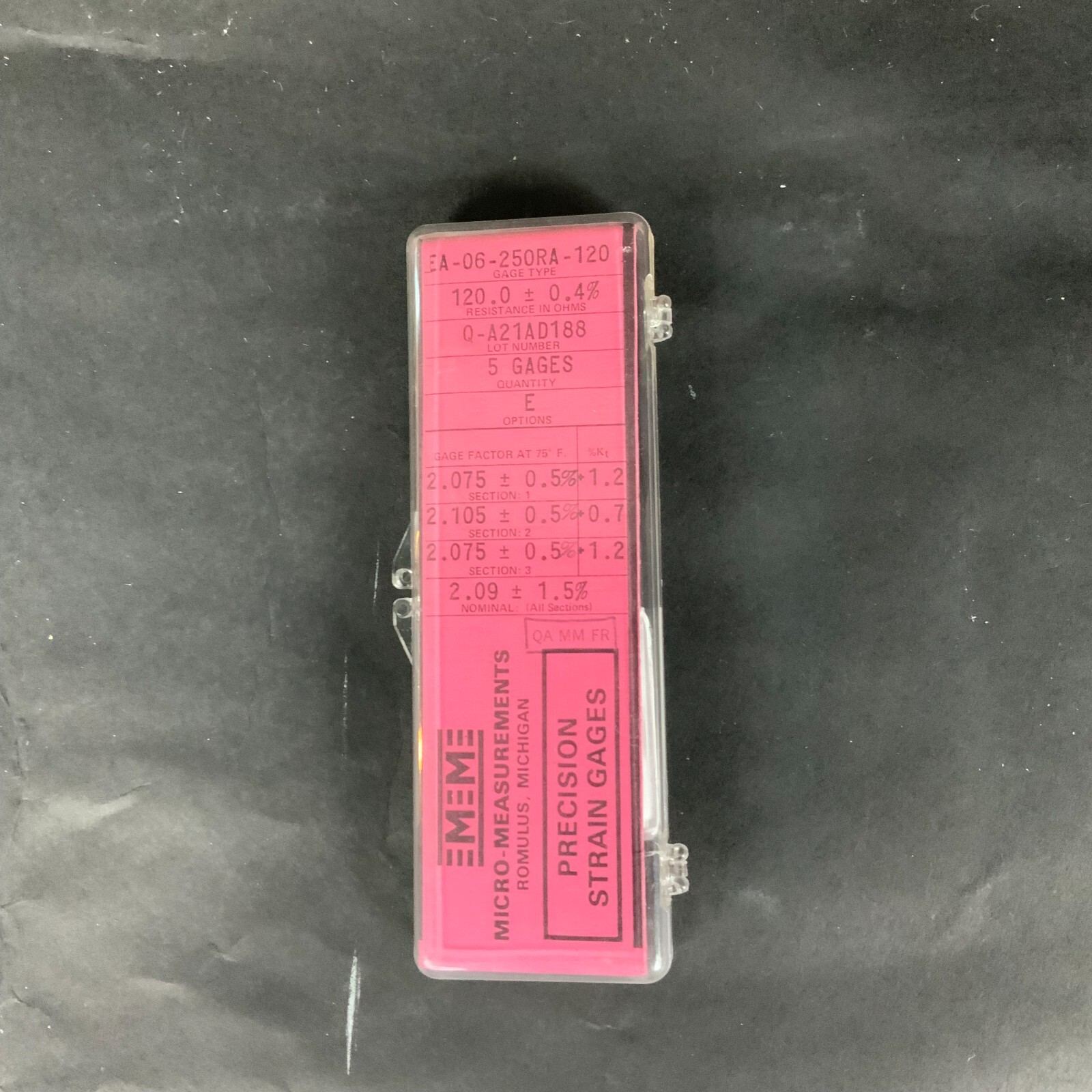 Used MICRO-MEASUREMENTS EA-06-250RA-120 PRECISION STRAIN GAUGE - LOT OF 4 ($20 OBO)