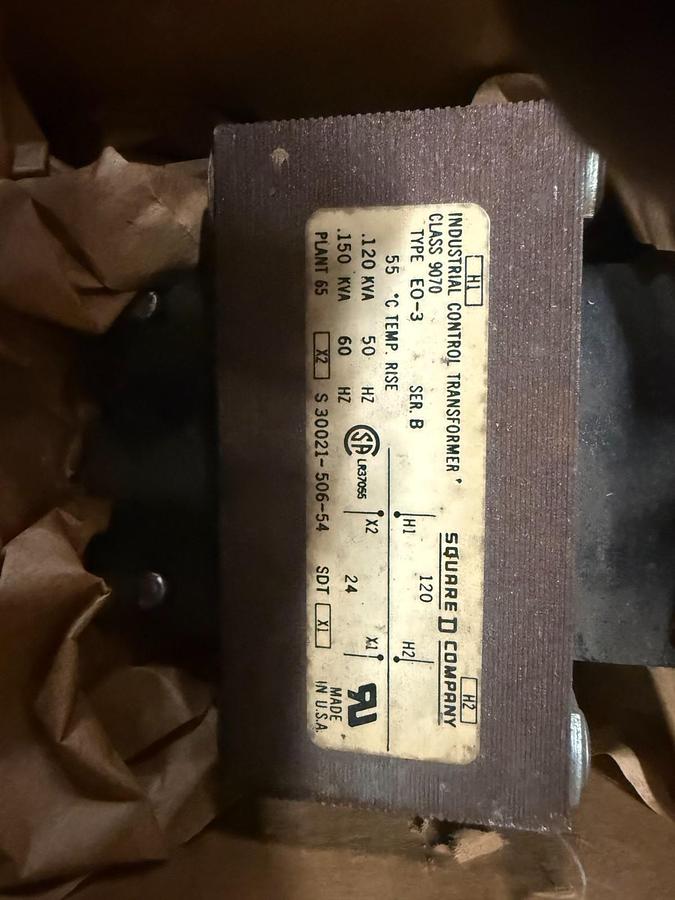 Used SQUARE D E0-3 CONTROL TRANSFORMER