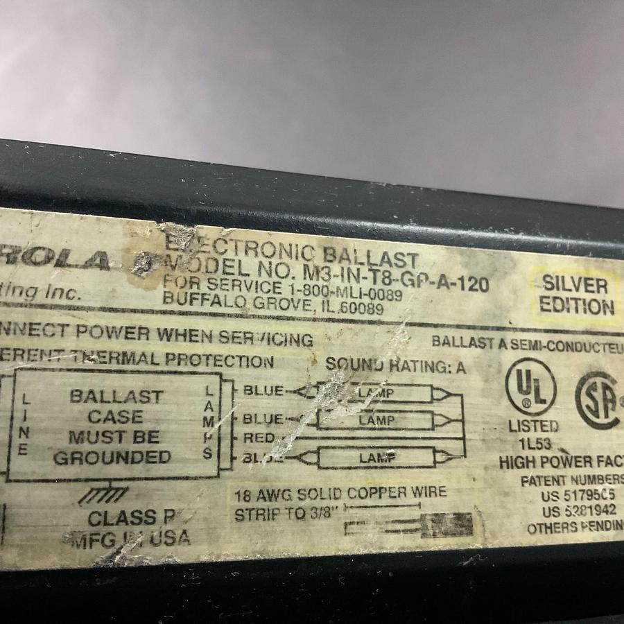 Used MOTOROLLA M3-IN-T8-GP-A-120 ELECTRONIC BALLAST ($15 OBO)