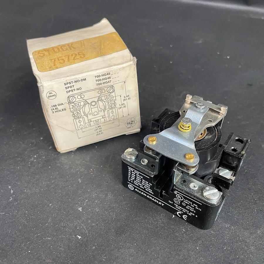 Used ALLEN BRADLEY 700-HG45Z24 TYPE H CONTROL RELAY SPST-NO-DM 30A 24VDC OEM