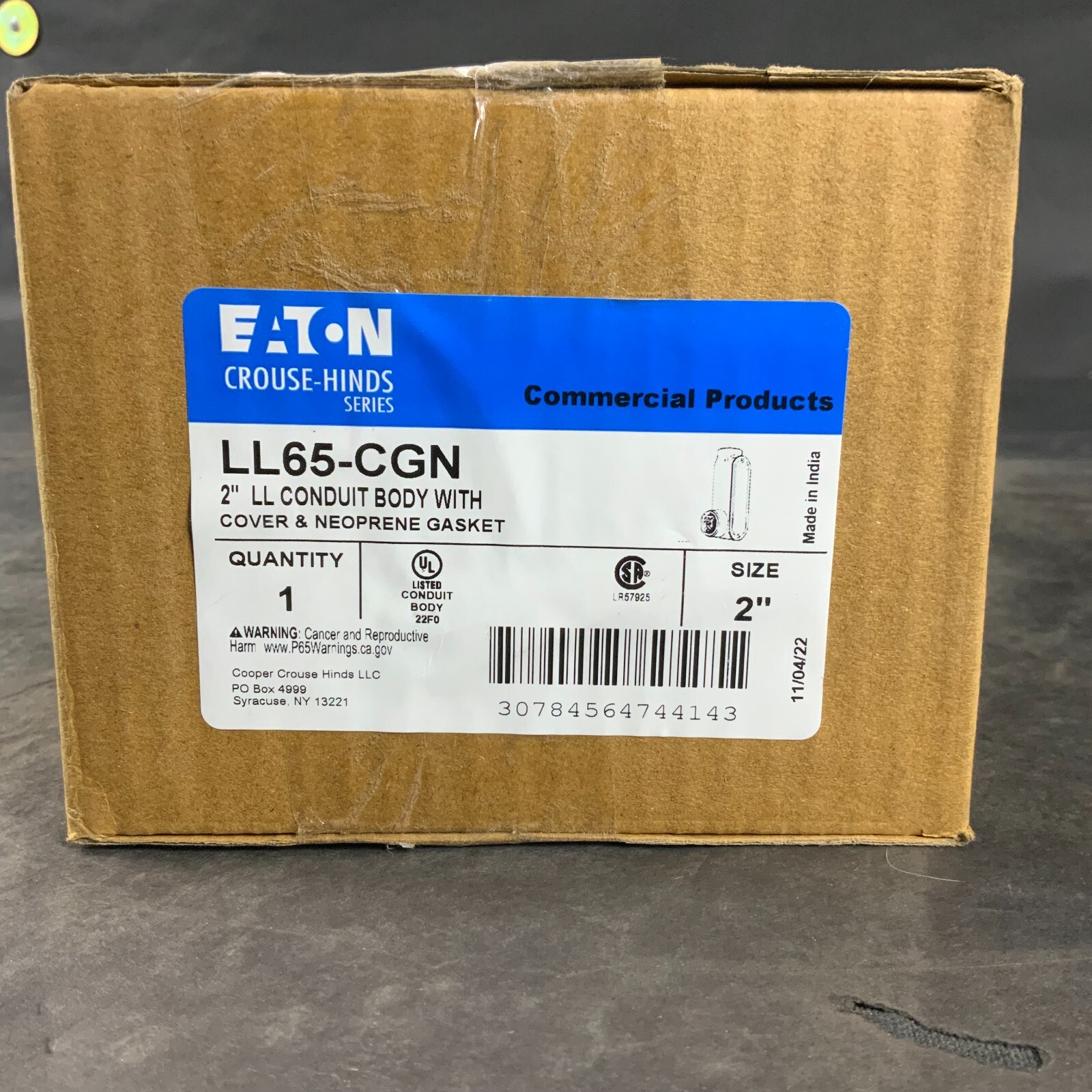 EATON LL65-CGN - LL CONDUIT BODY - COVER AND GASKET ($50 OBO)