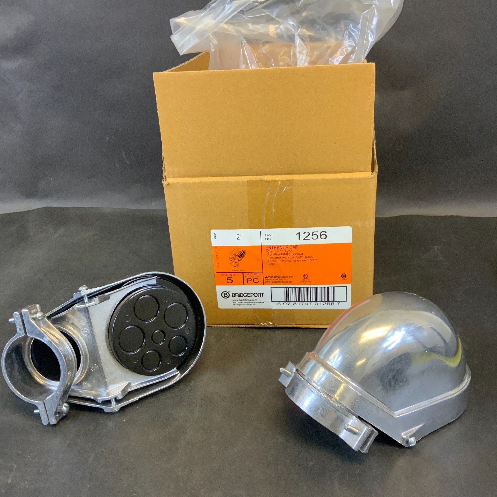 Used BRIDGEPORT 1256 2” ENTRANCE CAP - BOX OF 5 ($60 OBO)