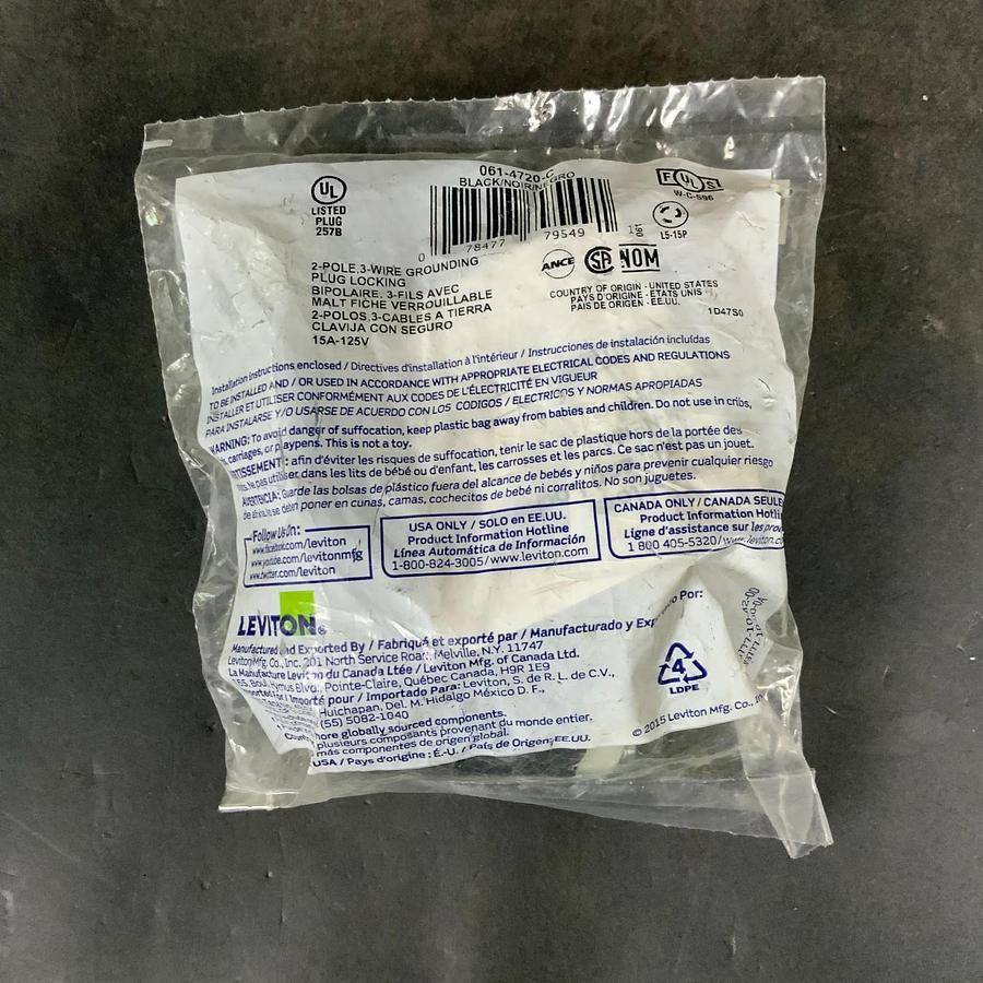 Used LEVITON 061-4720-C LOCKING PLUG ($10 OBO)