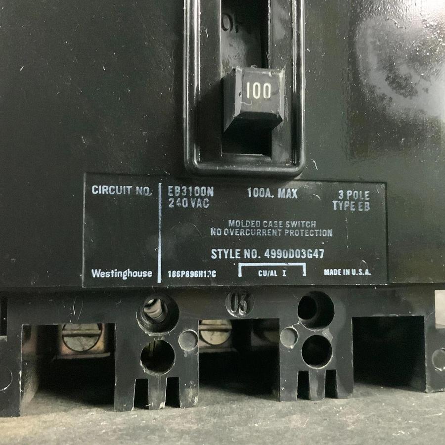 Used WESTINGHOUSE EB3100N CIRCUIT BREAKER ($55 OBO)