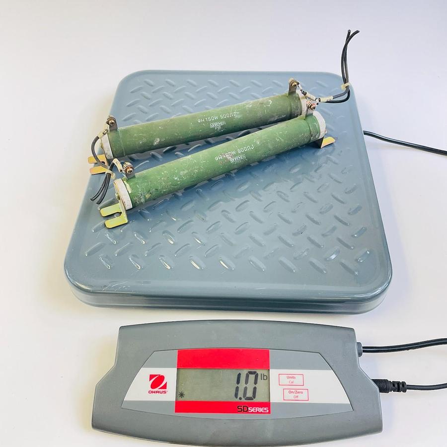 Used JRM GH150W 500 OHM RESISTOR (2 TOTAL) POWER WIREWOUND ELECTRICAL COMPONENT