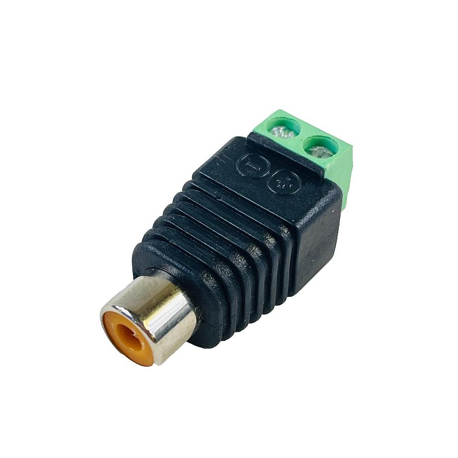 Used SECO-LARM ENFORCER CA-121T FEMALE RCA TO 2-PIN SCREW TERMINAL ADAPTER