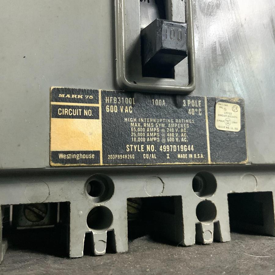 Used WESTINGHOUSE HFB3100L CIRCUIT BREAKER ($45 OBO)