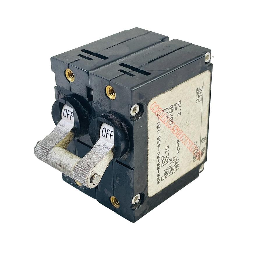 Used CARLINGSWITCH AA2-B0-24-430-1B1-C CIRCUIT BREAKER 2-POLE 3A 277V MAGNETIC