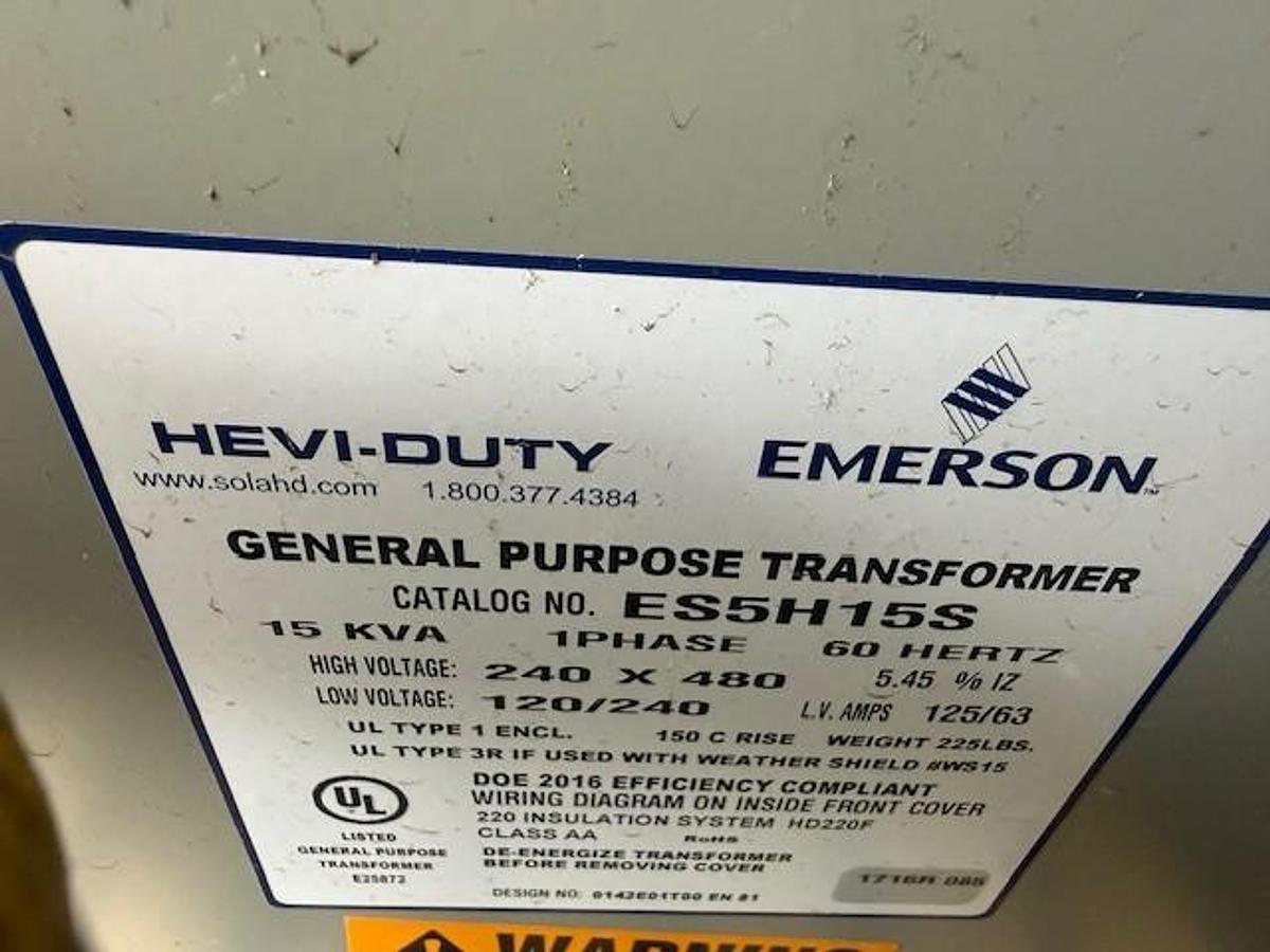 Used EMERSON HEVI-DUTY ES5H15S TRANSFORMER ($645 OBO)