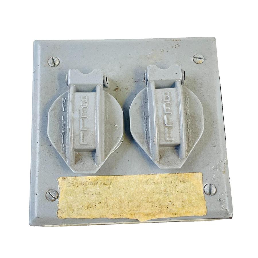 Used BELL 5337-0 2 GANG WEATHERPROOF OUTLET BOX DUAL SPRING DOOR COVER 1/2 IN
