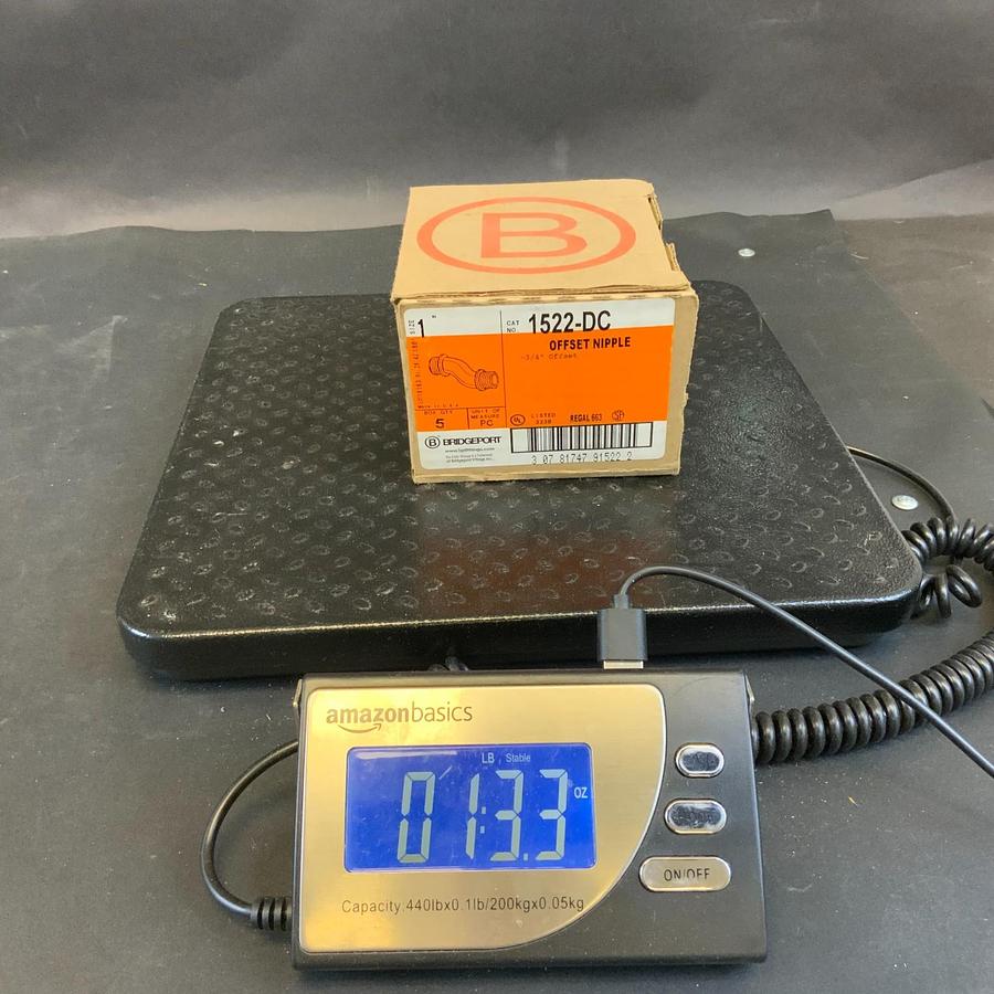 Used BRIDGEPORT 1522-DC 1” OFFSET NIPPLE - BOX OF 5 ($15 OBO)