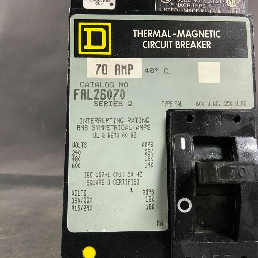 Used SQUARE D FAL26070 CIRCUIT BREAKER ($60 OBO)