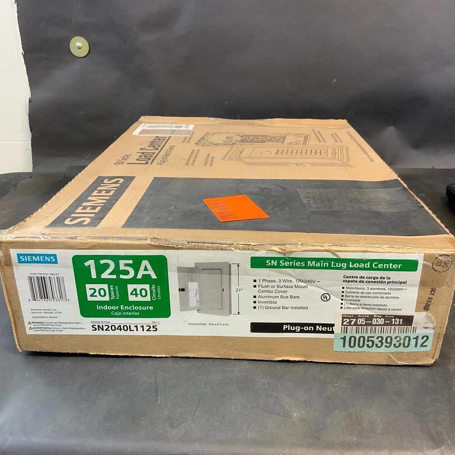 SIEMENS SN2040L1125 MAIN LUG LOAD CENTER ($100 OBO)