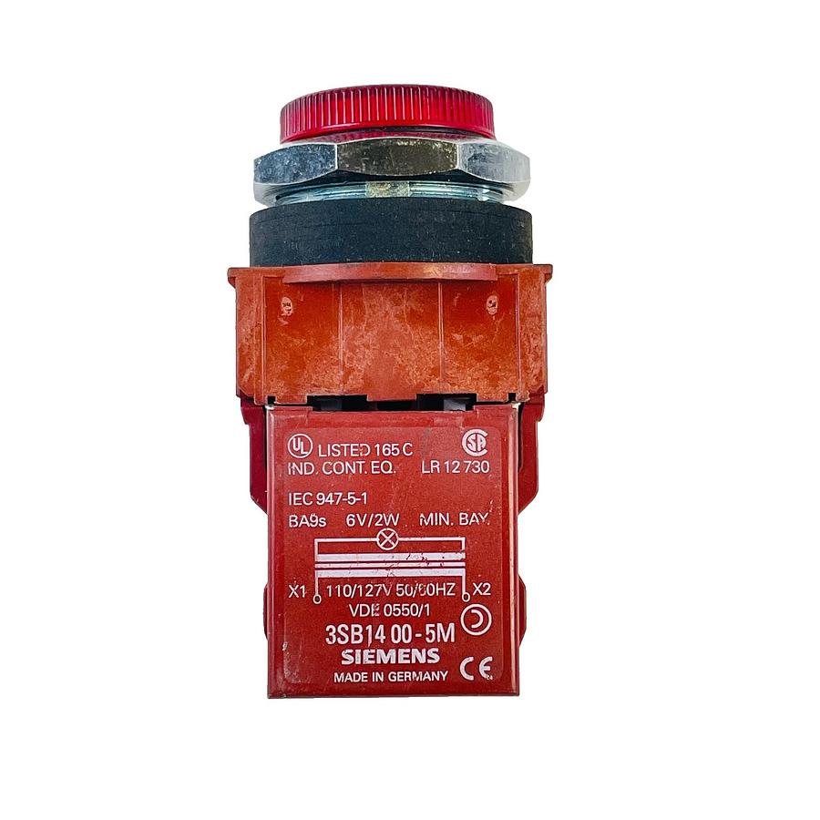 Used SIEMENS 3SB1400-5M 22MM PILOT LIGHT RED INDICATING LIGHT 110V 127V TRANSFORMER