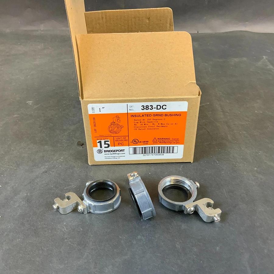 BRIDGEPORT 383-DC 1” INSULATED GROUND BUSHING - BOX OF 15 ($30 OBO)