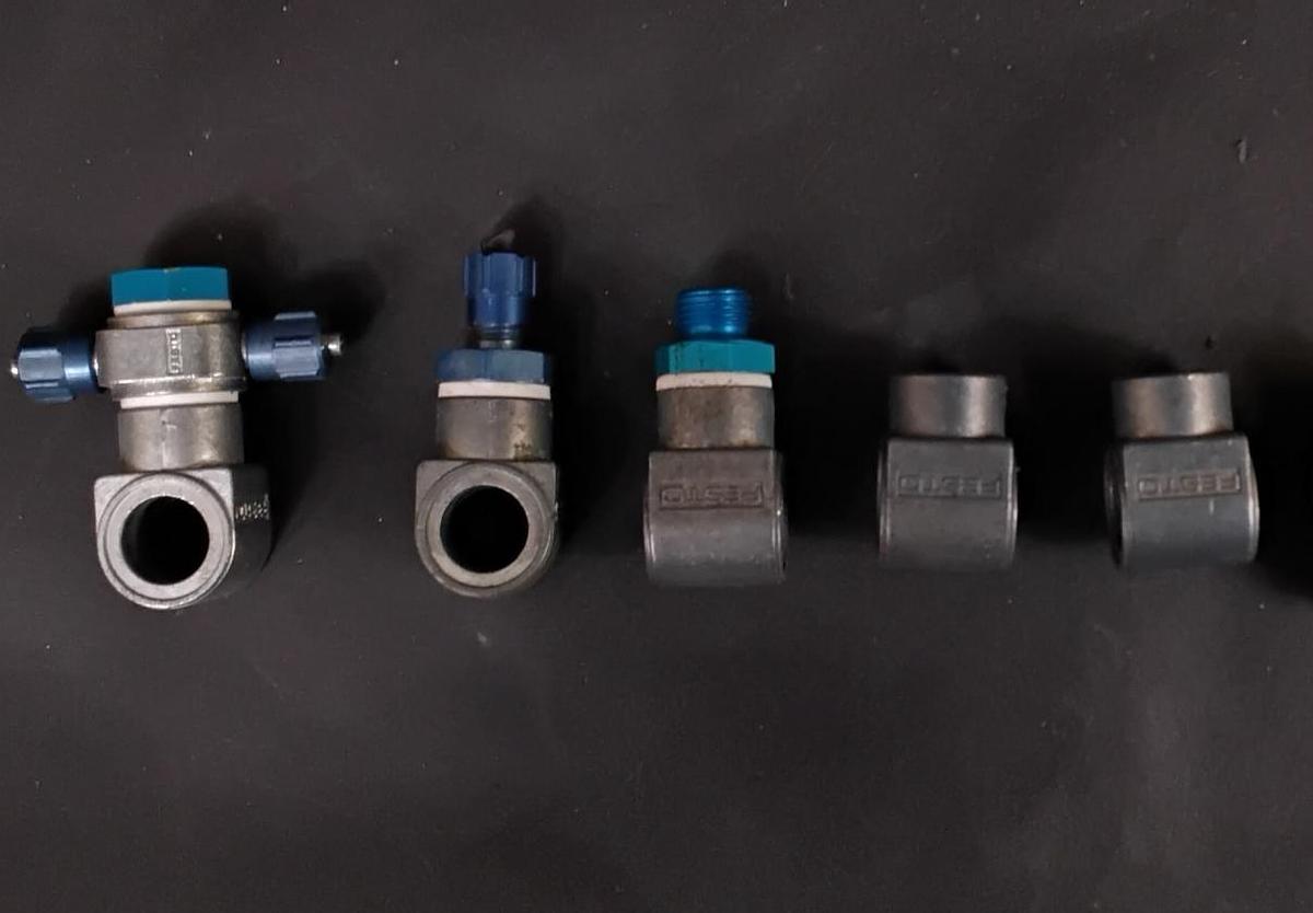 Used FESTO 12939 HGL-1/4 PNEUMATIC VALVES- LOT OF 5 ($6 OBO)